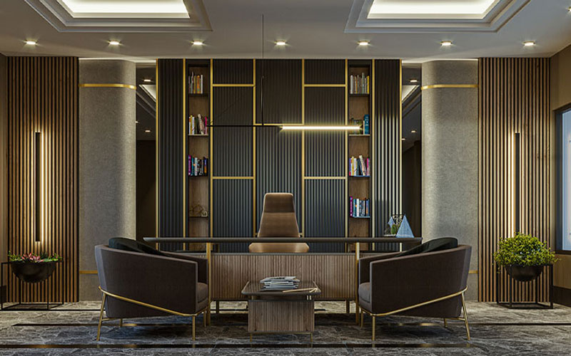 چیدمان مدرن اتاق کار